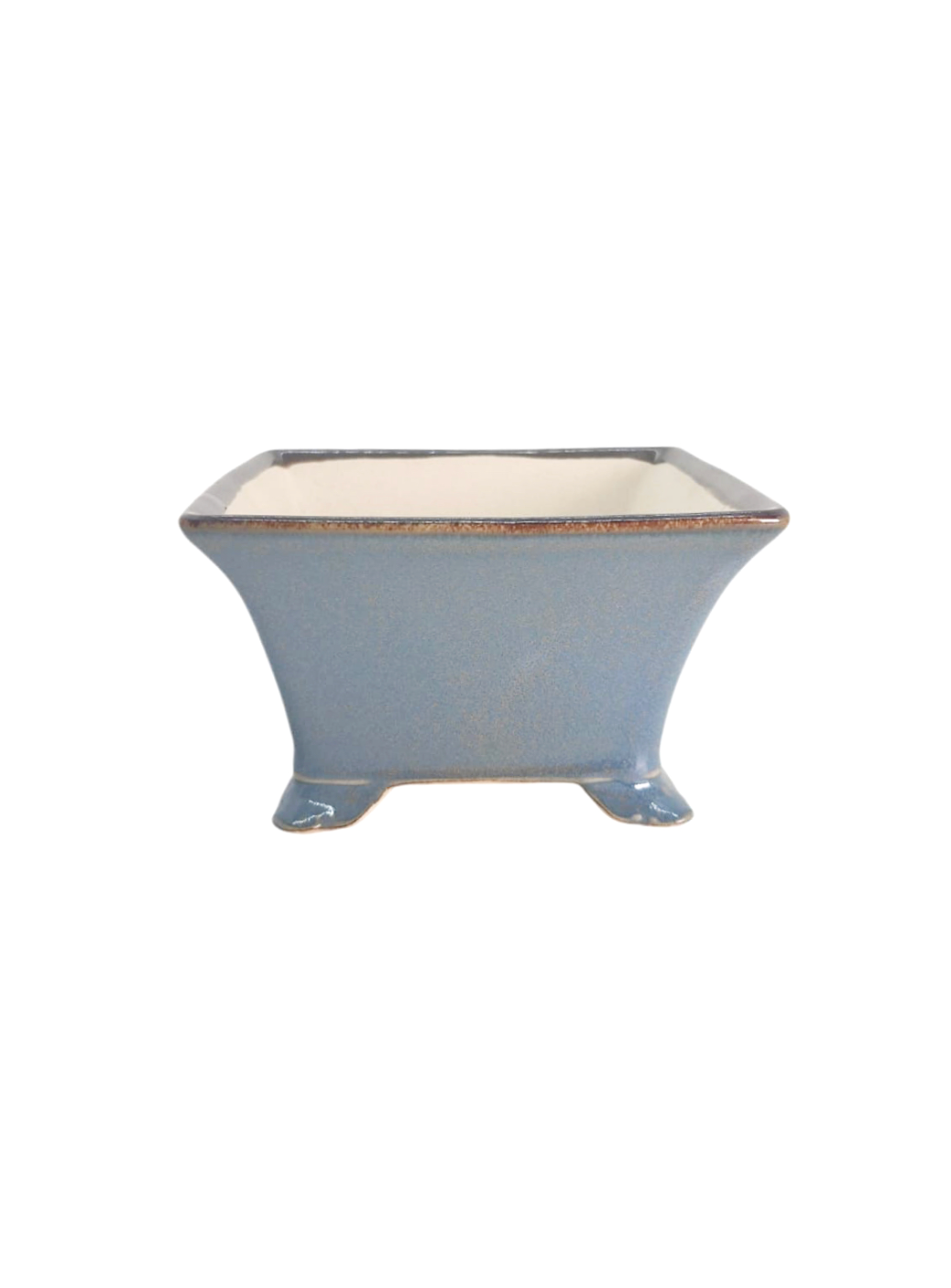 Pot carré bleu gris