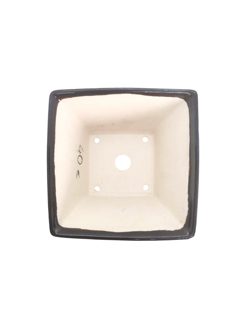 Pot carré bleu gris