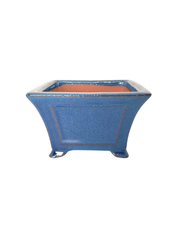 Pot carré bleu de Chine