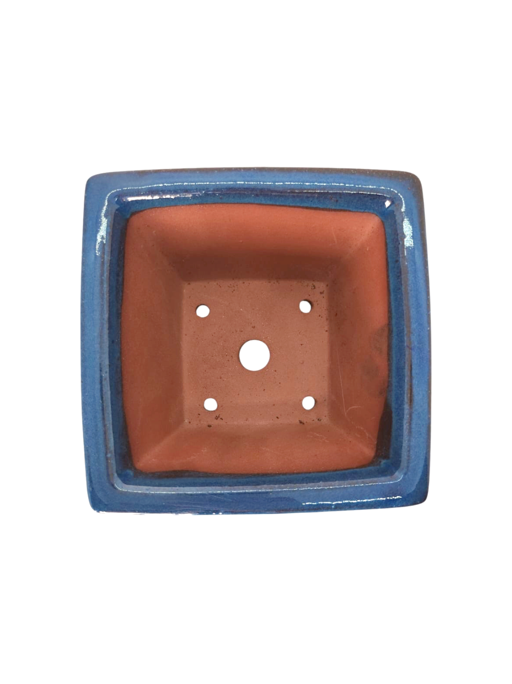 Pot carré bleu de Chine