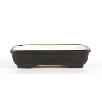 Pot rectangulaire pour bonsaï émaillé - Noir