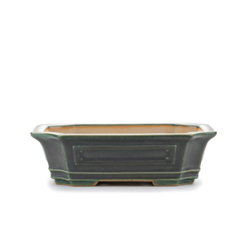 Pot pour bonsaï émaillé - Vert