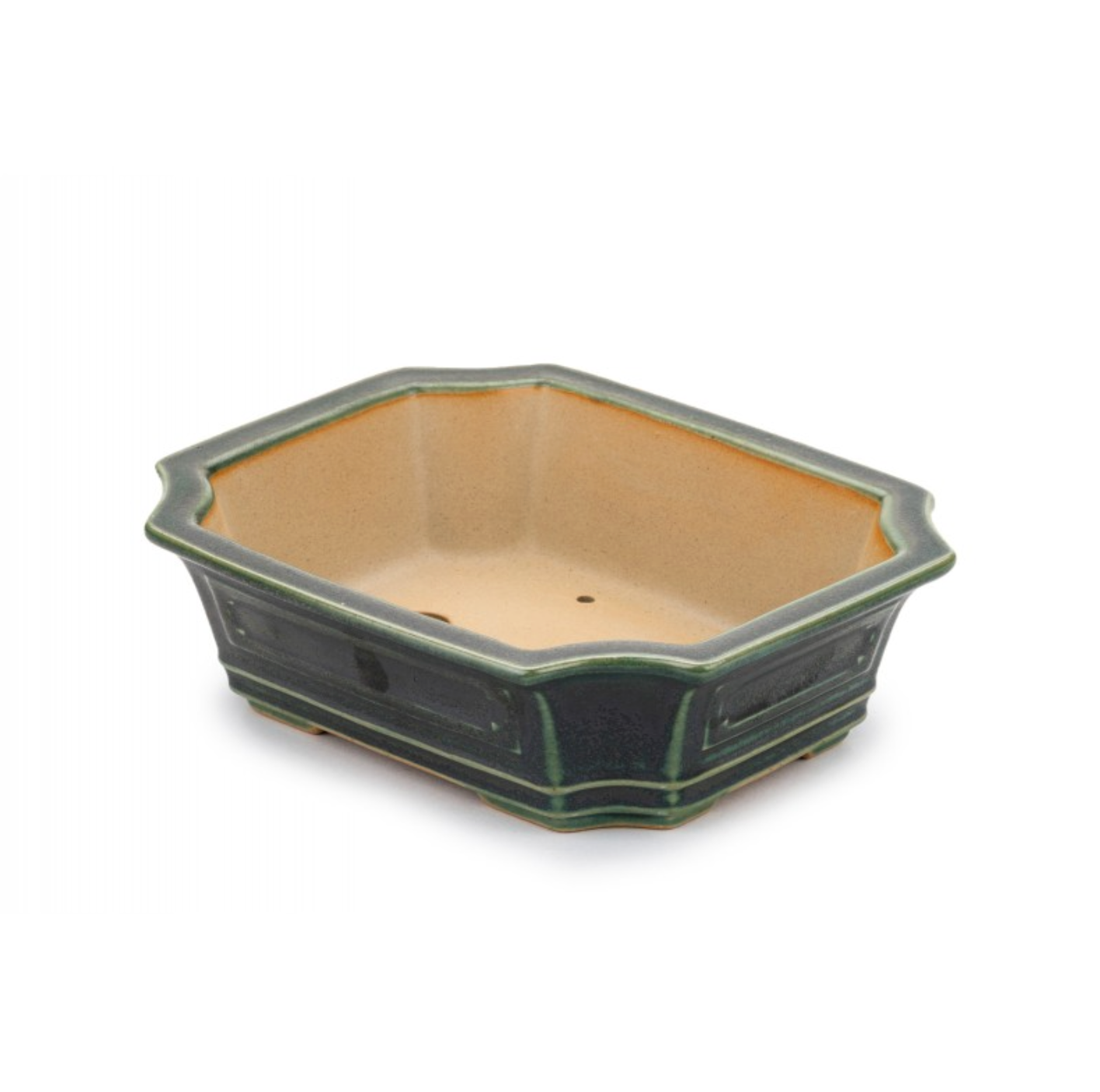 Pot pour bonsaï émaillé - Vert