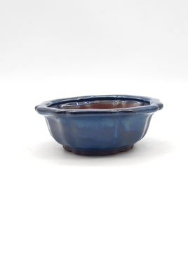 Pot fleur émaillé bleu