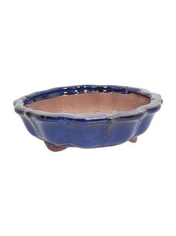 Pot fleur émaillé bleu