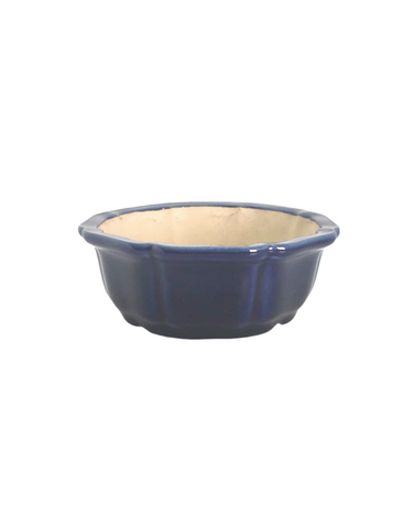 Pot fleur émaillé bleu de Chine