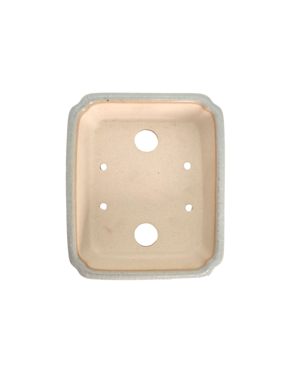 Pot rectangle émaillé beige-gris clair