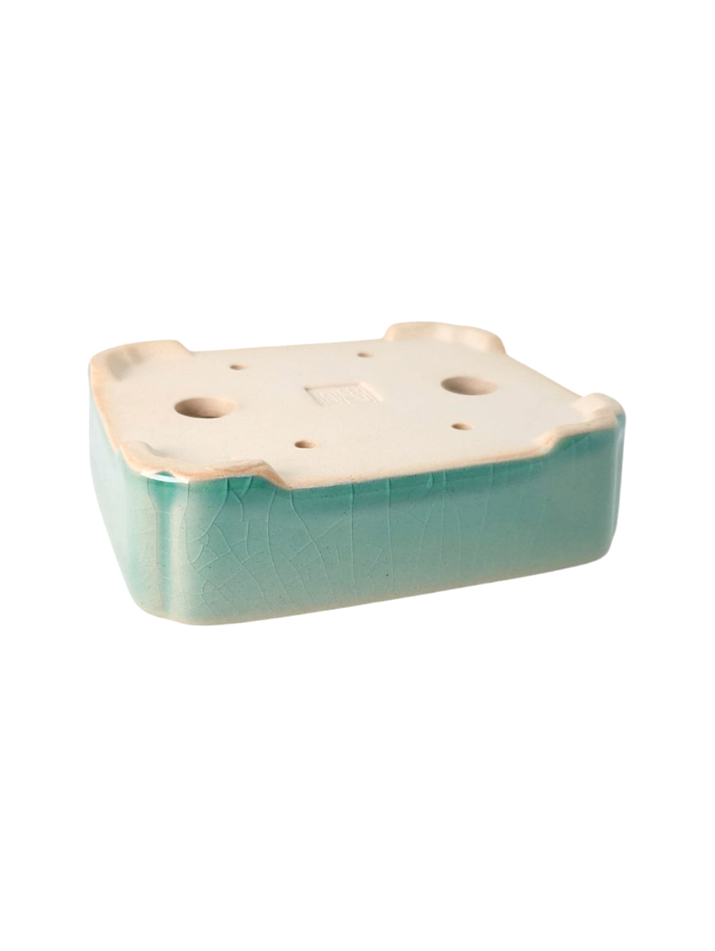 Pot rectangle vert turquoise