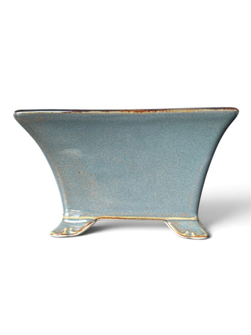 Pot carré bleu gris (11.5*11.5*h6.5)