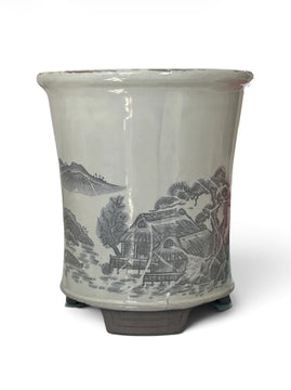 Pot bonsaï émaillé (8*8*h9cm)