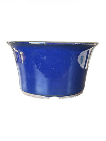 Pot émaillé Yokkaichi - rond bleu