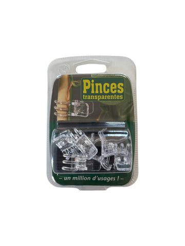 Pinces transparentes pour orchidées (lot de 7)