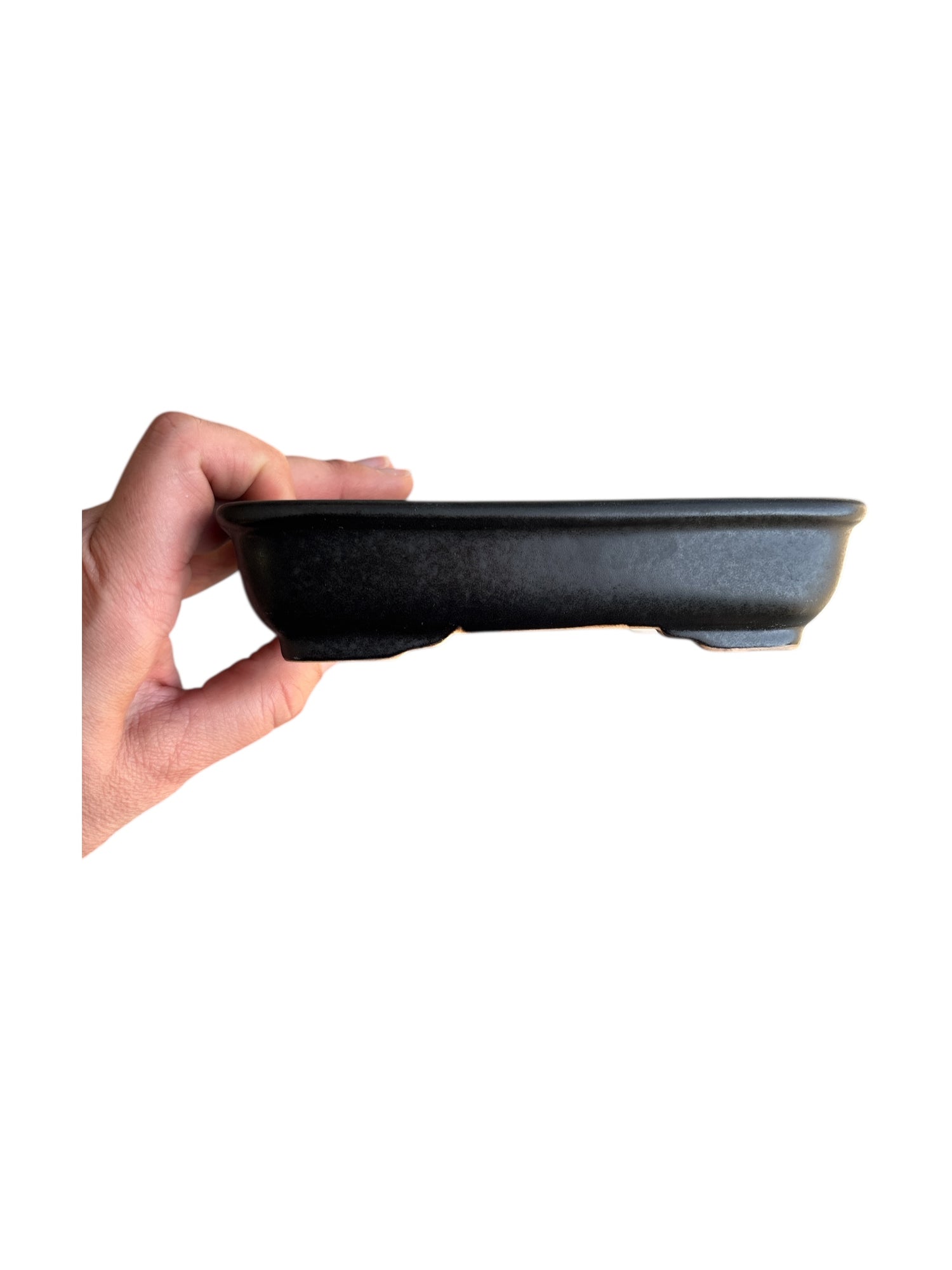 Pot rectangulaire pour bonsaï émaillé - Noir