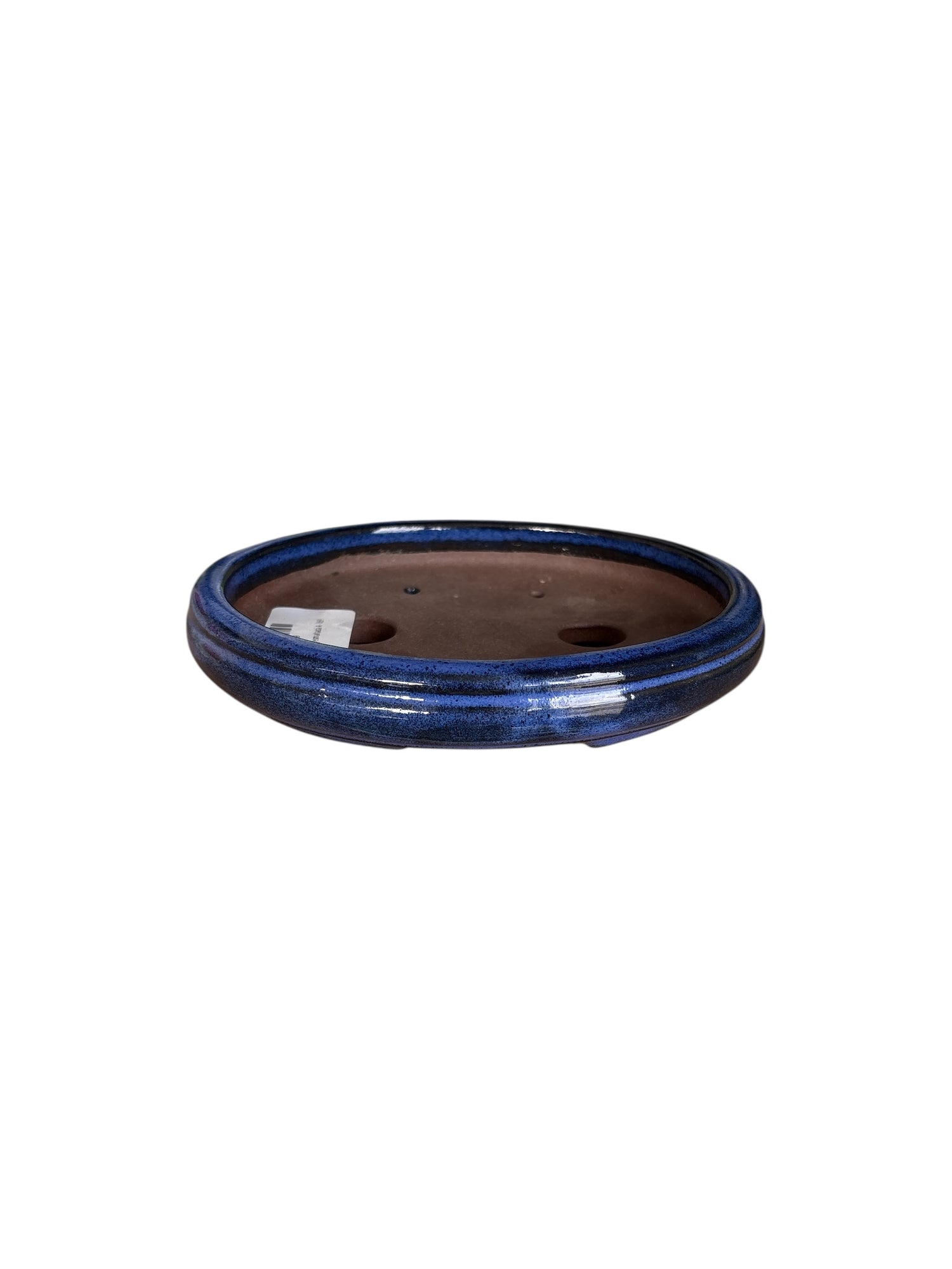 Pot ovale plat - émaillé bleu de Chine