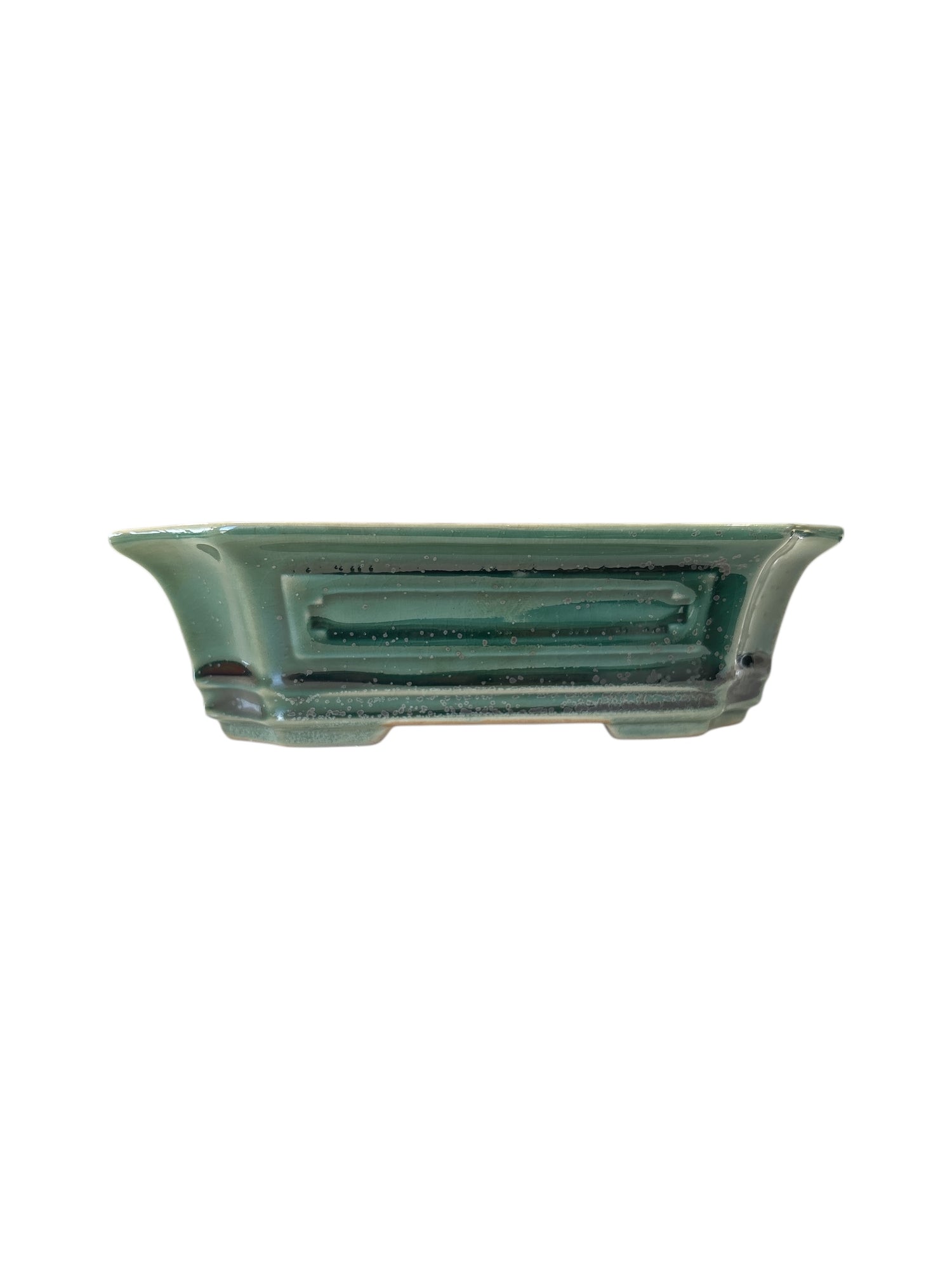 Pot pour bonsaï émaillé - Vert brillant