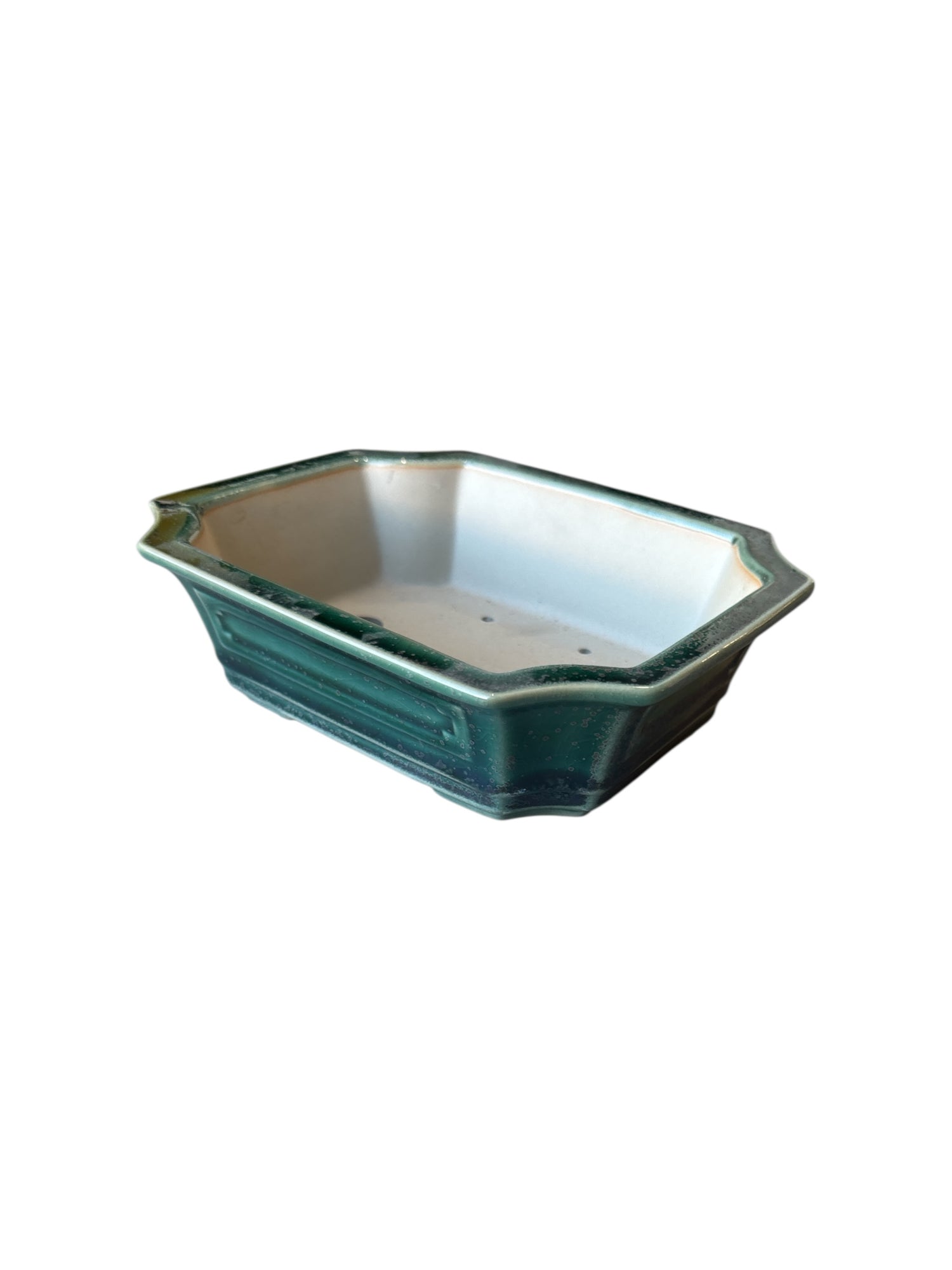 Pot pour bonsaï émaillé - Vert brillant