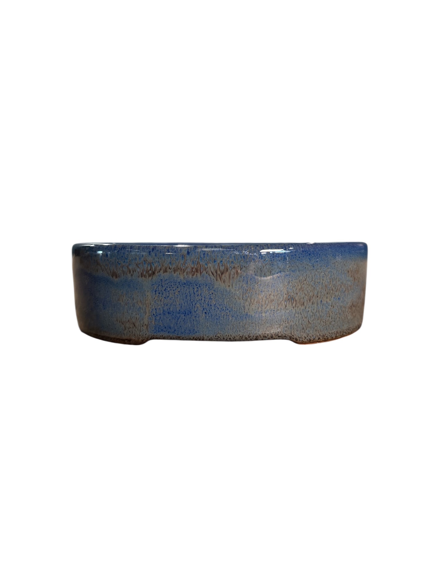Pot à bonsaï émaillé bleu