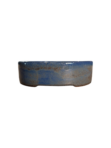 Pot à bonsaï émaillé bleu