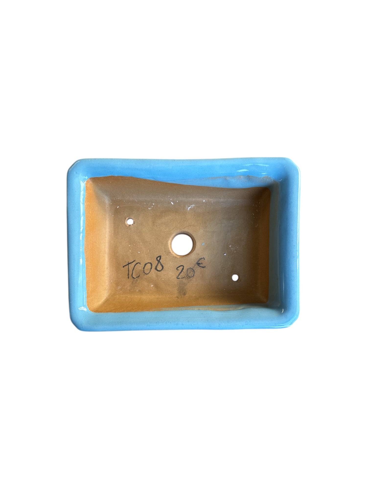 Pot à bonsaï émaillé Bleu ciel