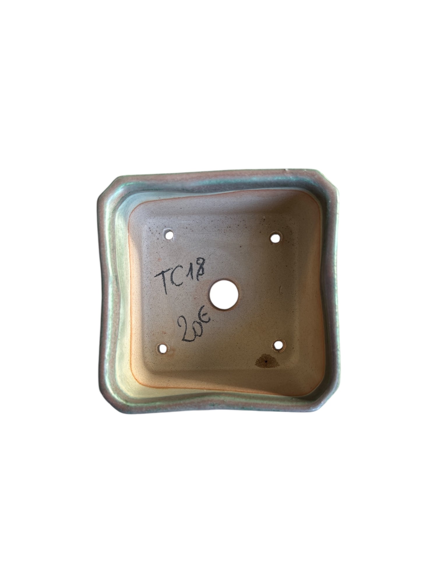 Pot à bonsaï émaillé vert