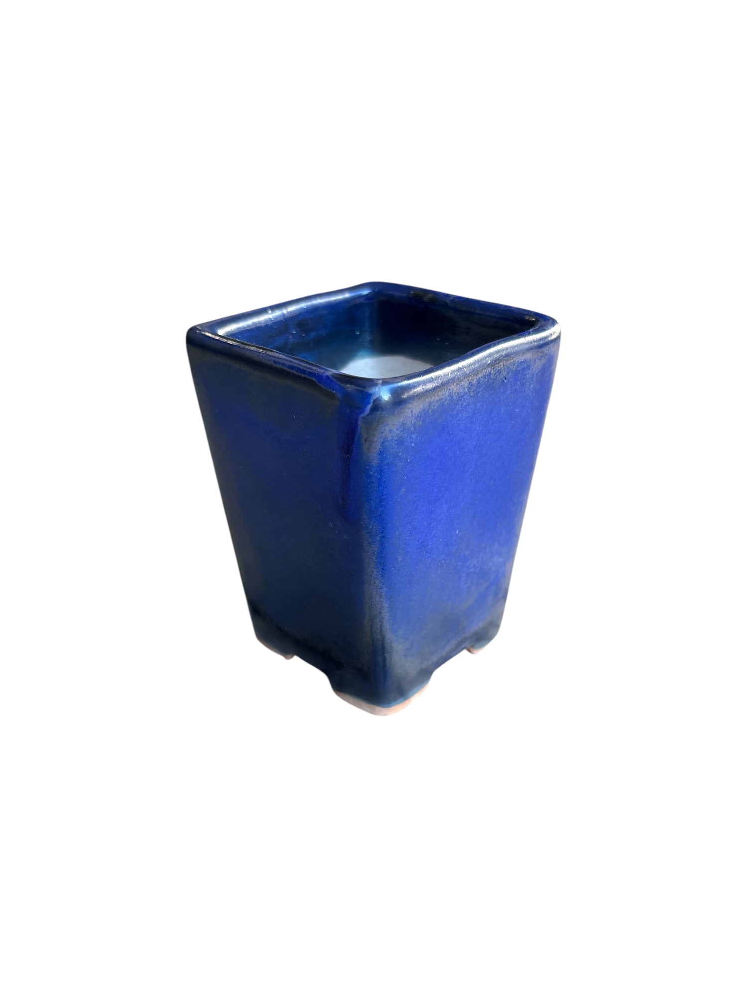Pot cascade émaillé bleu