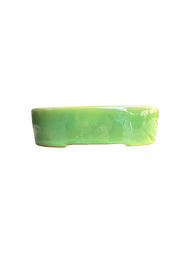 Pot ovale émaillé vert olive