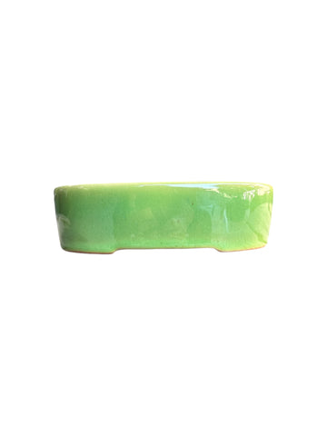 Pot ovale émaillé vert olive