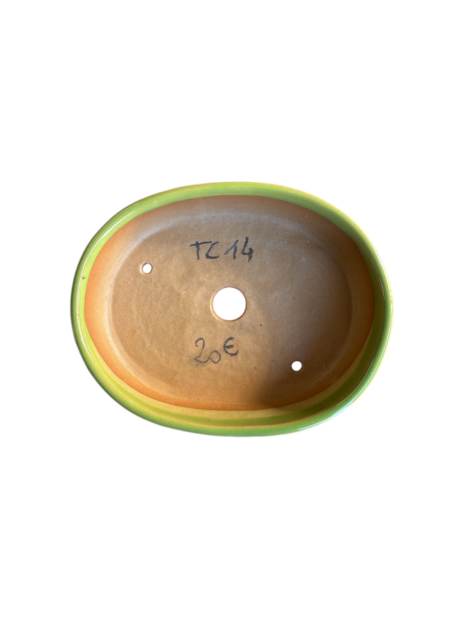 Pot ovale émaillé vert olive