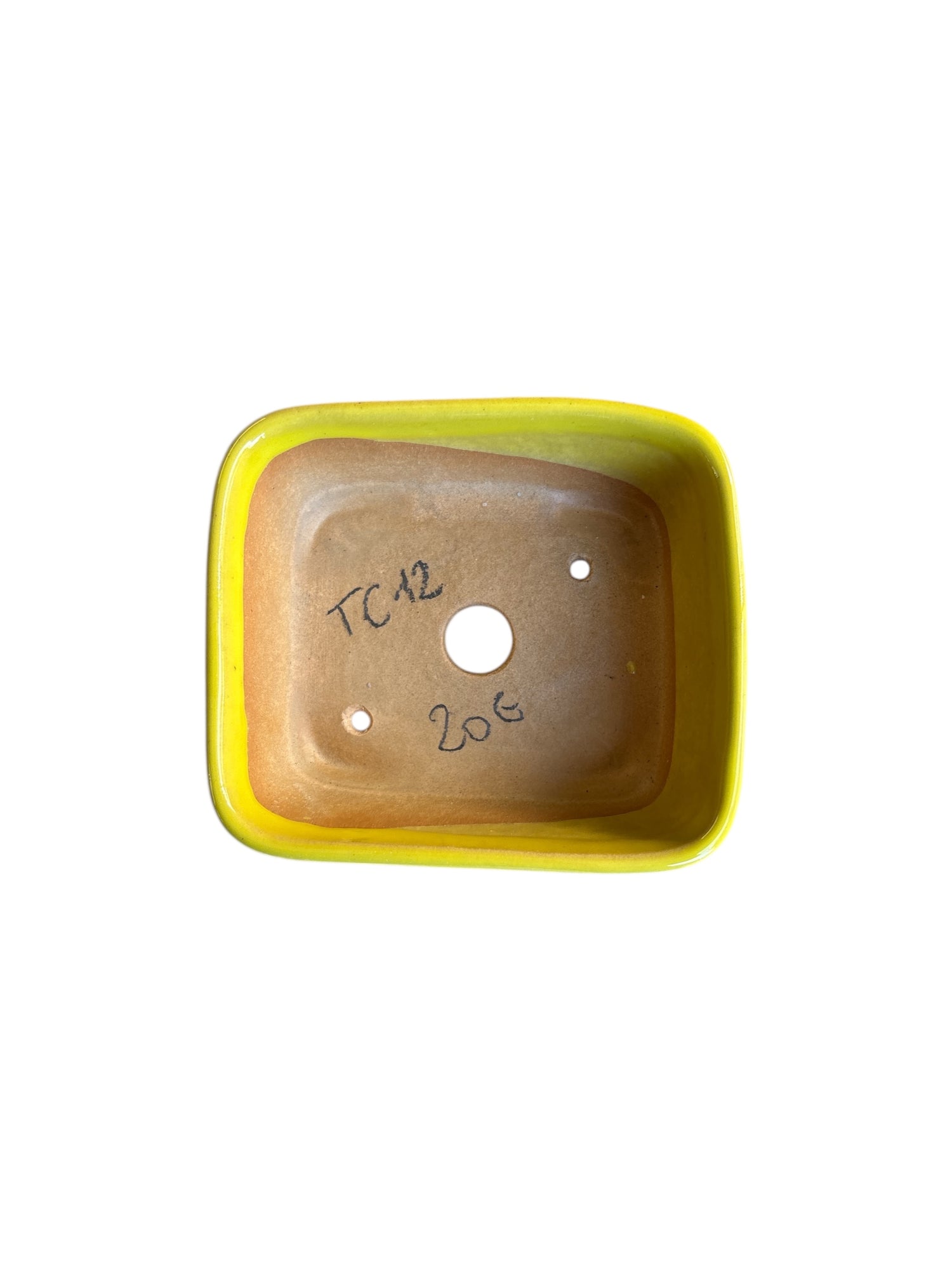 Pot à bonsaï émaillé jaune