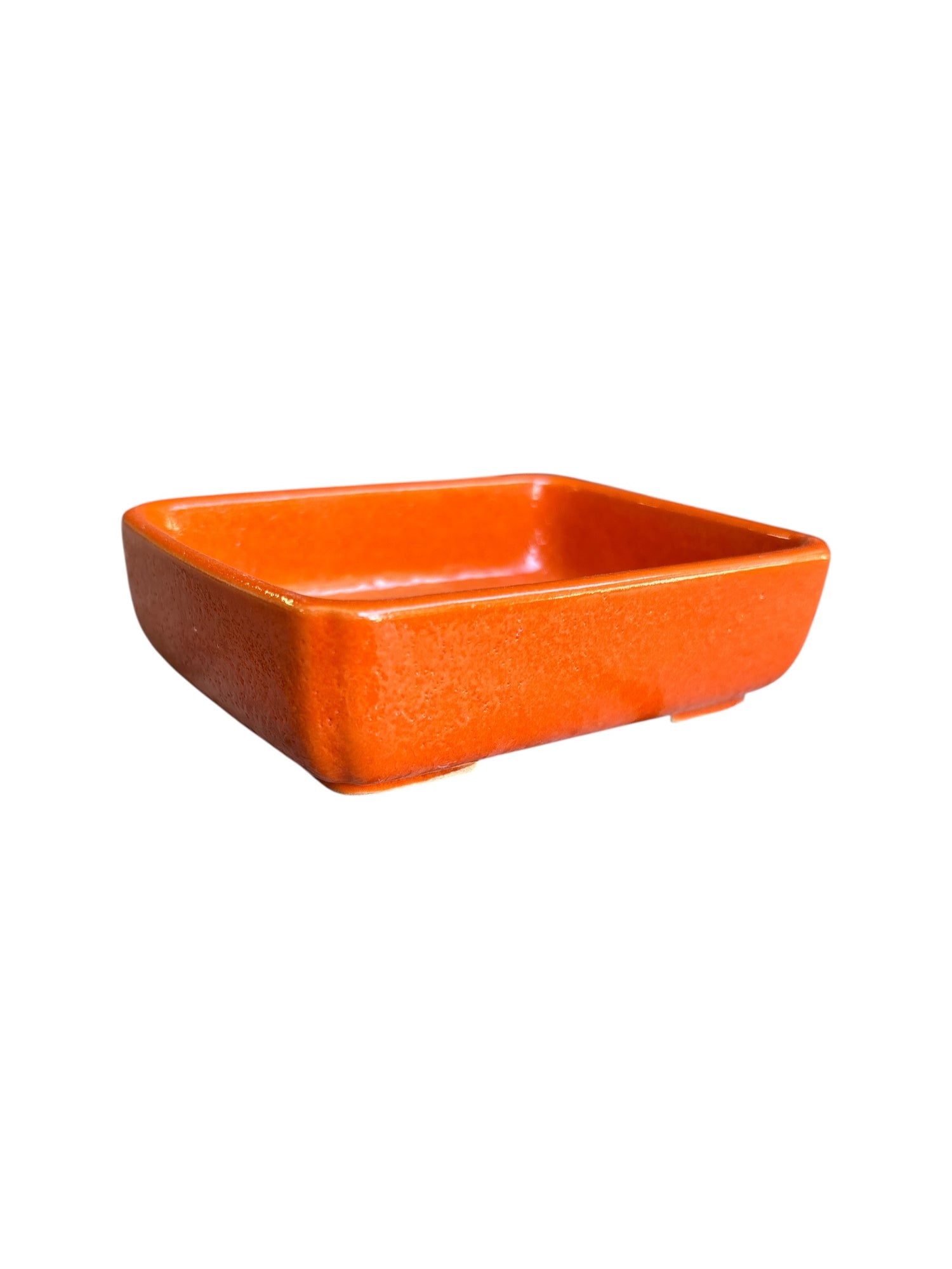 Pot à bonsaï émaillé orange