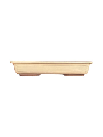 Pot rectangulaire émaillé beige