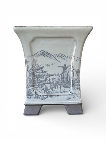 Pot bonsaï émaillé (8*8*h9cm)