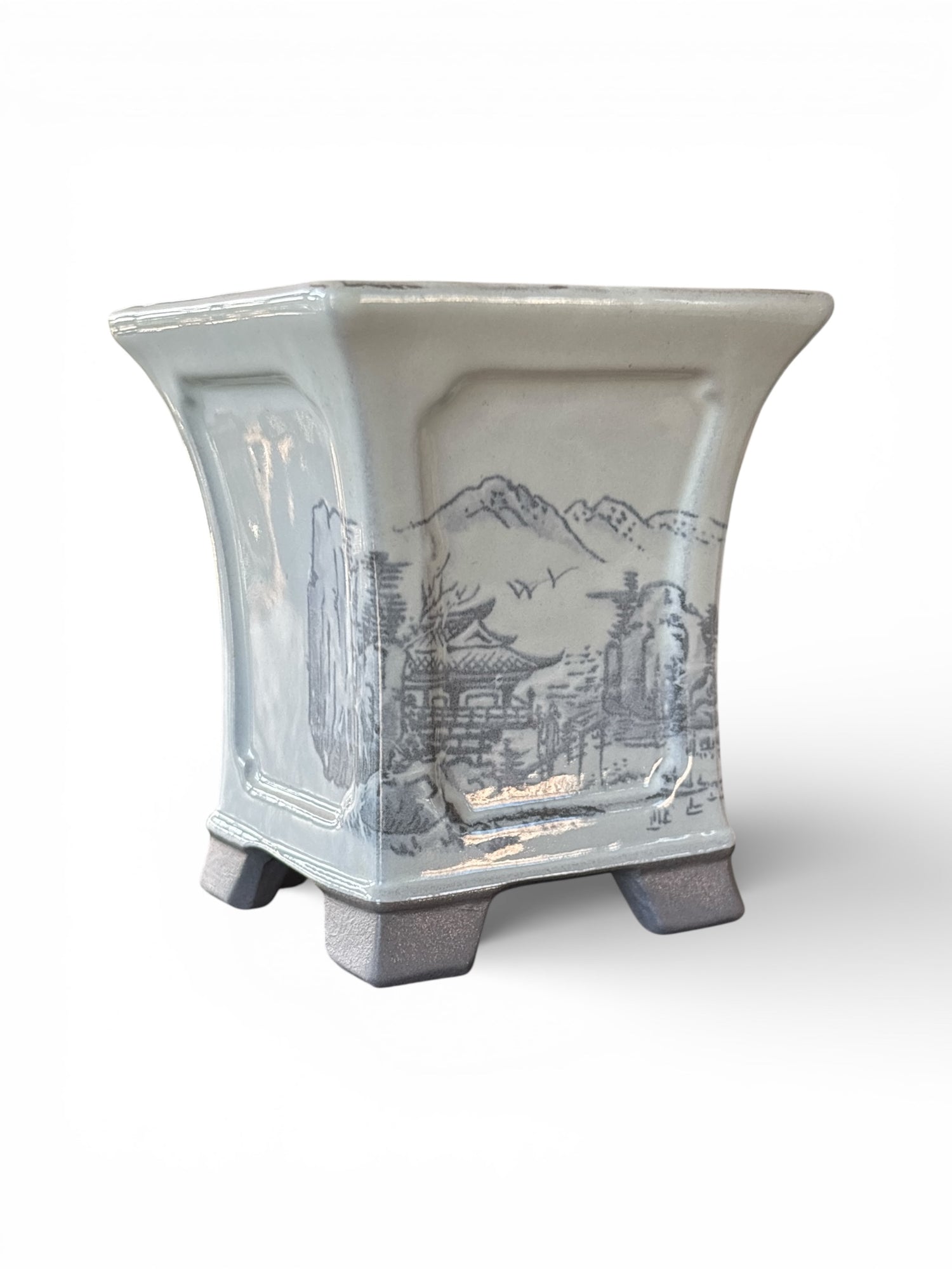 Pot bonsaï émaillé (8*8*h9cm)