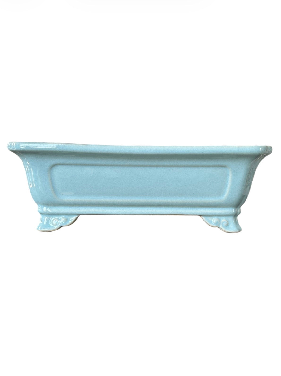 Pot rectangulaire - bleu clair (26.5*20*h9cm)