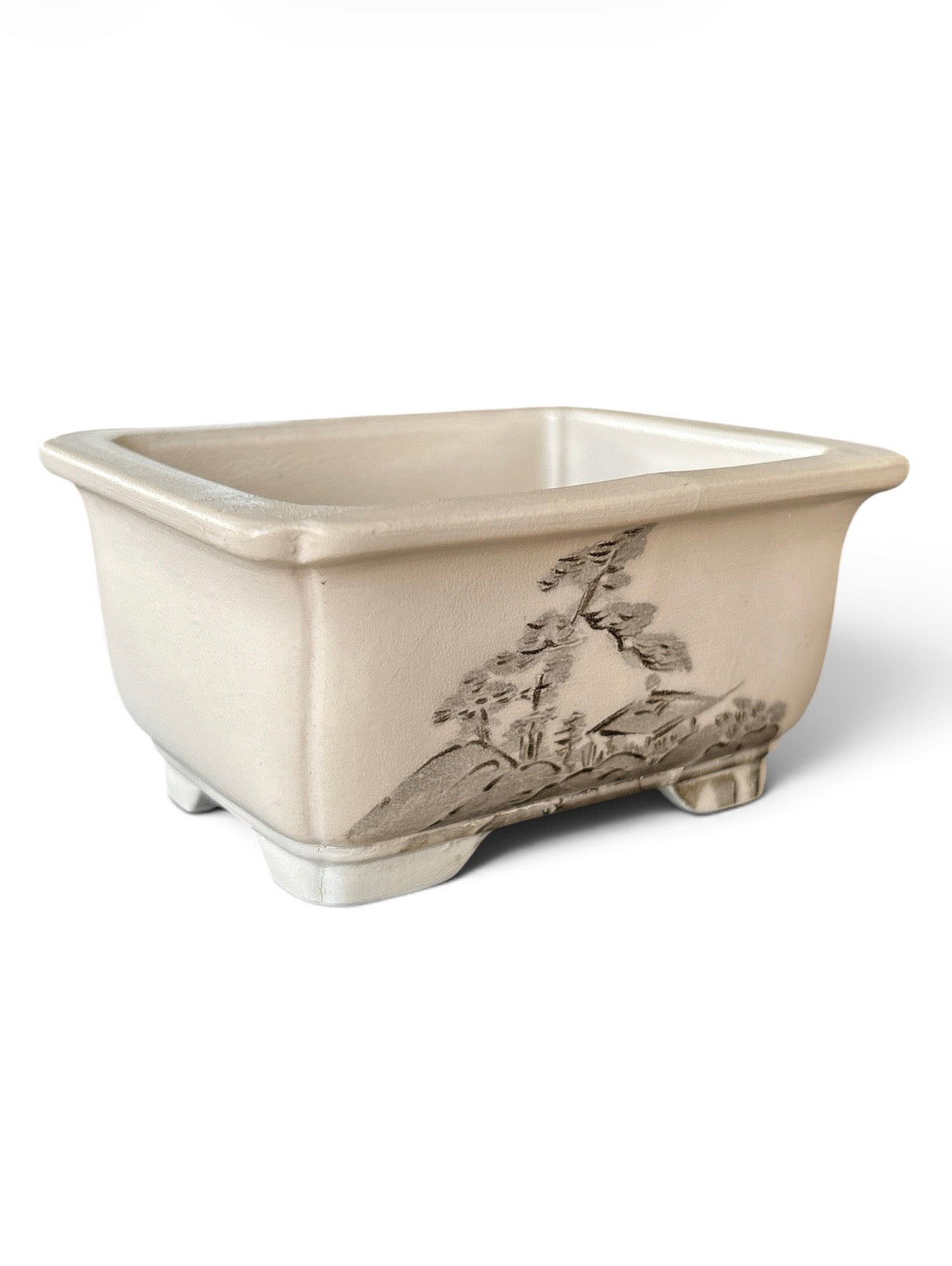 Pot bonsaï émaillé (10*8.5*h5cm)