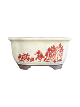 Pot bonsaï émaillé (10*8*h5cm)