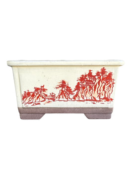 Pot bonsaï émaillé (10*8*h5cm)