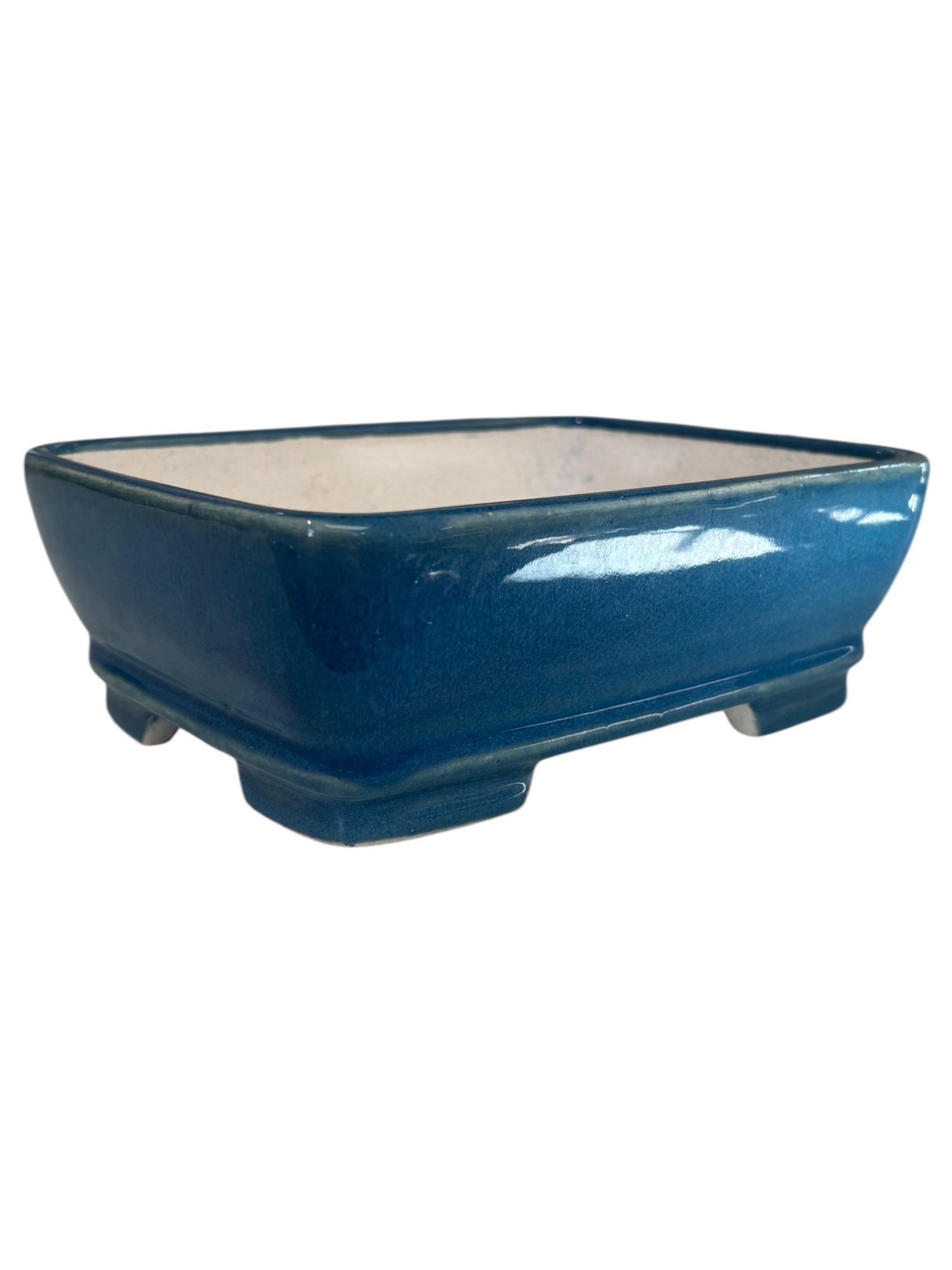Pot bonsaï rectangulaire - bleu (17.5*13.5*h6cm)