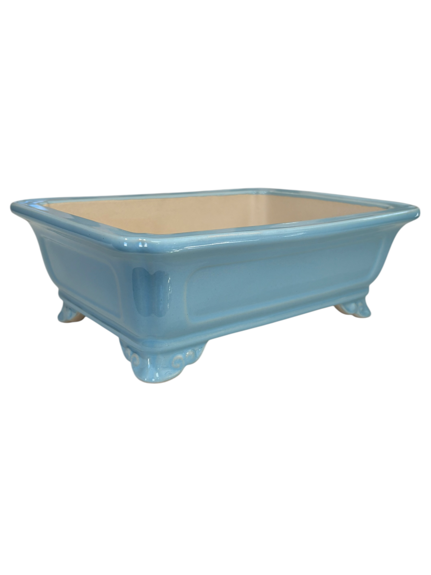 Pot bonsaï rectangulaire - bleu clair (26.5*20*h9cm)