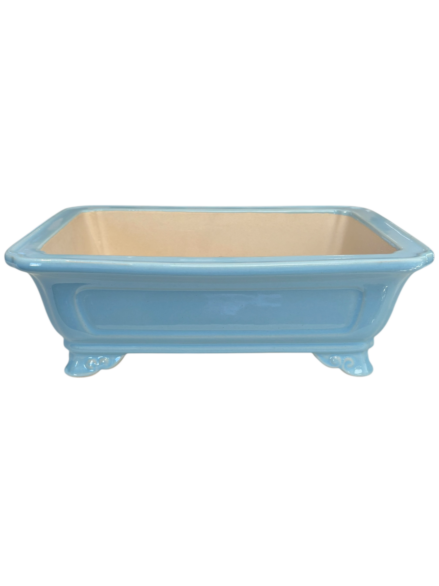 Pot bonsaï rectangulaire - bleu clair (26.5*20*h9cm)