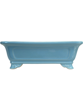Pot bonsaï rectangulaire - bleu clair (26.5*20*h9cm)